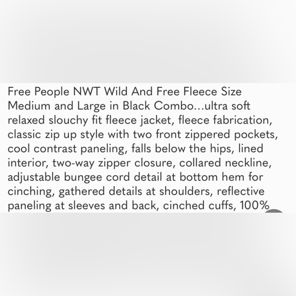 Free People Wild And Free Fleece Coat Black Combo - Picture 14 of 15